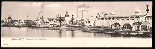 Klapp-AK Düsseldorf, Rheinansicht der Ausstellung