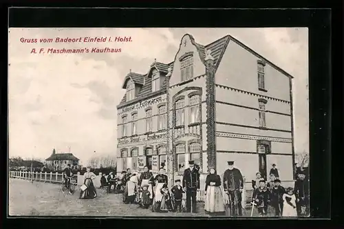 AK Einfeld i. Holst., A. F. Maschmanns Kaufhaus