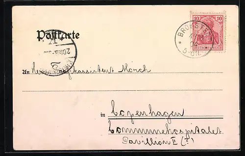 Passepartout-AK Sarlhusen, Gasthof A. Saggau, Bäckerei J. Saggau, Strassenansichten