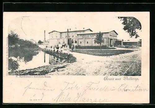 AK Dollerup, Bahnhofs-Hotel P. Matthiesen
