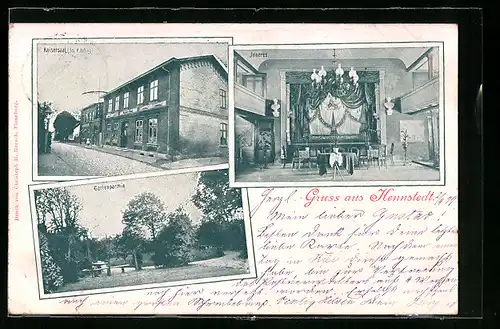 AK Hennstedt, Kaisersaal, Innenansicht, Gartenpartie