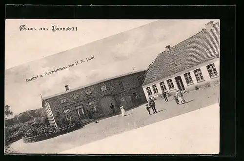 AK Brunsbüll, Gasthof und Geschäftshaus von H. N. Jordt