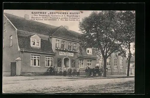 AK Gerwisch b. Magdeburg, Gasthof Deutsches Haus