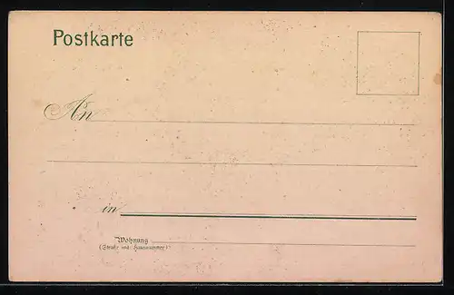 Lithographie Borstel b. Jork, Hafenpartie mit Reichsflagge