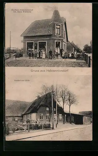 AK Holstenniendorf, Gasthof zur Linde und Kaufhaus Holstenniendorf, Inh. Herm. Wiekhorst