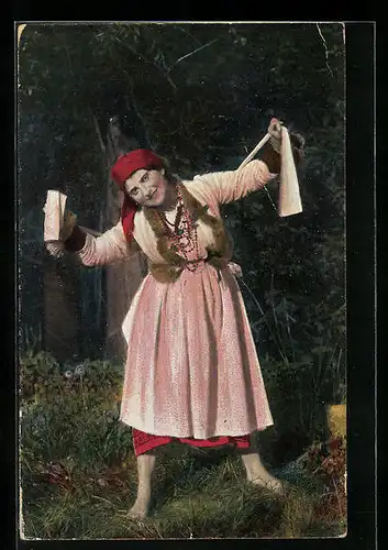 AK Kleinrussische ruthenische Typen, Ukrainerin in Tracht