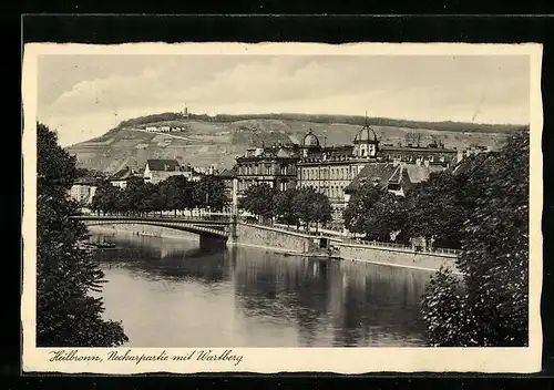 AK Heilbronn, Neckarpartie mit Wartberg