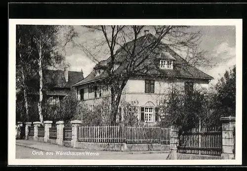 AK Wernshausen /Werra, Strassenpartie mit Haus