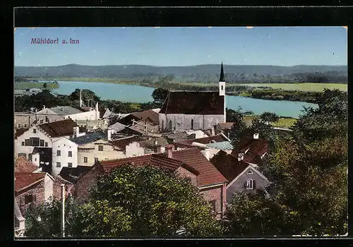 AK Mühldorf am Inn, Blick auf den Ort