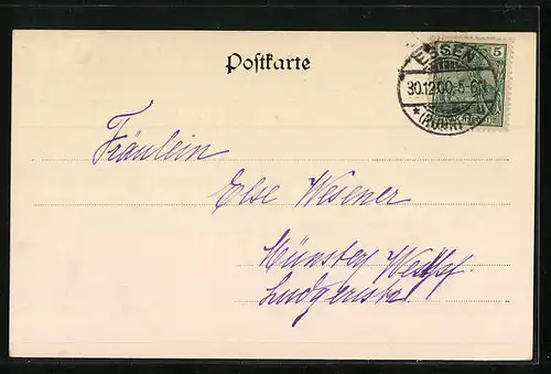 AK Essen a. d. Ruhr, Uferpartie mit Hügel