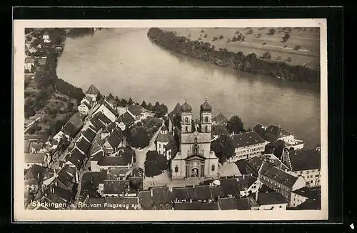 AK Säckingen a. Rh., Teilansicht mit Kirche, Fliegeraufnahme