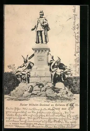 AK Kiel, Kaiser Wilhelm-Denkmal zu Holtenau