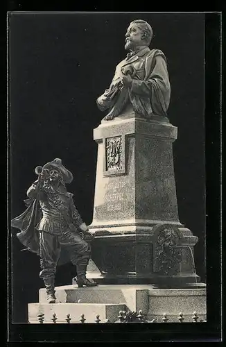 AK Säckingen, Scheffeldenkmal mit dem Trompeter von Säckingen