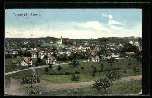 AK Gossau /St. Gallen, Ortsansicht aus der Vogelschau