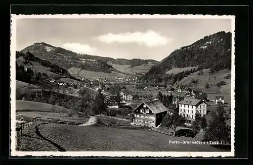AK Furth-Brunnadern, Blick über den Ort in`s Tal