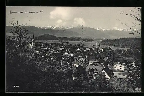 AK Hausen a. A., Gesamtansicht mit Kirche