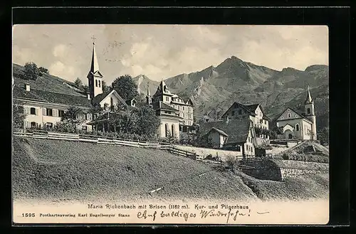AK Maria Rickenbach, Ortsansicht mit Brisen und Kur- und Pilgerhaus