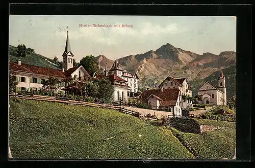 AK Nieder-Rickenbach, Teilansicht mit Briesen