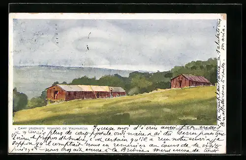 Künstler-AK Vaumarcus, Camp Unioniste Romand, Les Dottoirs David Butin