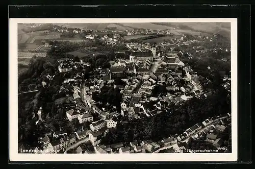 AK Landau a. d. Isar, Ortsansicht aus der Vogelschau