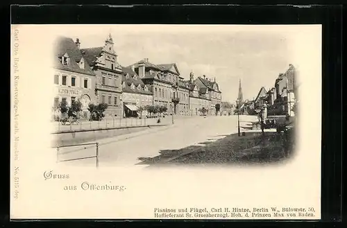 AK Offenburg, Strassenpartie im Ort