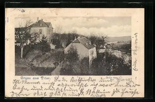 AK Trier, Panoramablick mit Villa Bellevue