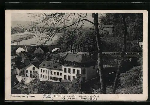 AK Trier, Pallien mit Napoleonsbrücke