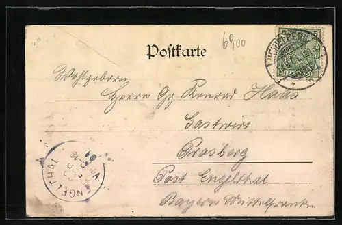 AK Heidelberg, Blick auf den Wolfsbrunnen