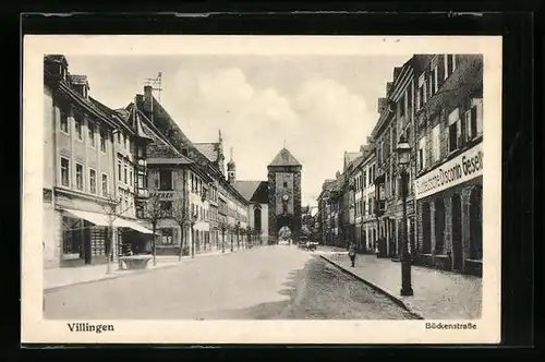 AK Villingen, Blick in die Bückenstrasse