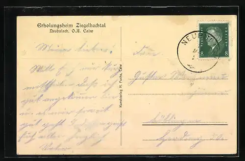 AK Neubulach, Wald-Cafe Ziegelbachtal