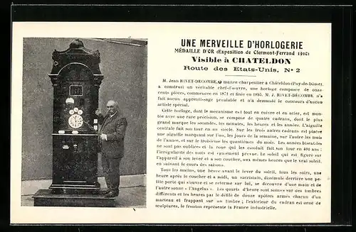 AK Chateldon, Une Merveille d`Horlogerie, Médaille d`Or, 1910