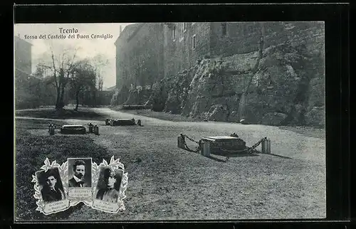 AK Trento, Fossa del Castello del Buon Consiglio, Irredentisten, hingerichtet 1916