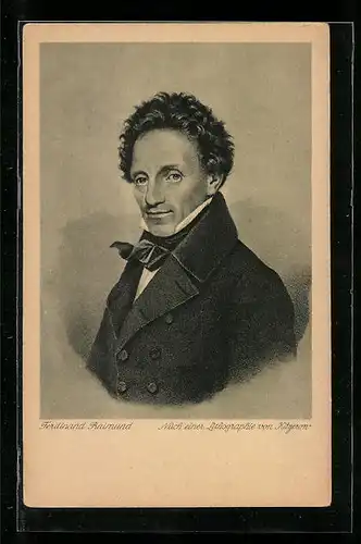 Künstler-AK Schauspieler Ferdinand Raimund im Anzug porträtiert