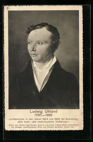 AK Portrait des Dichters Ludwig Uhland