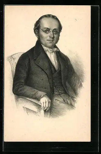 AK Fr. Lad. Celakovsky, basnik a prekladatel, Portrait des sitzenden Dichters