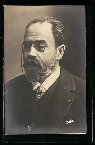 AK Schriftsteller Émile Zola mit Brille