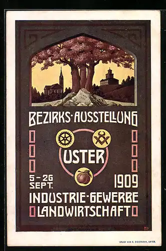 AK Uster, Bezirks-Ausstellung 1909 für Industrie Gewerbe und Landwirtschaft