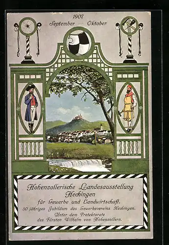Künstler-AK Hechingen, Hohenzollersche Landesausstellung 1907 für Gewerbe und Landwirtschaft