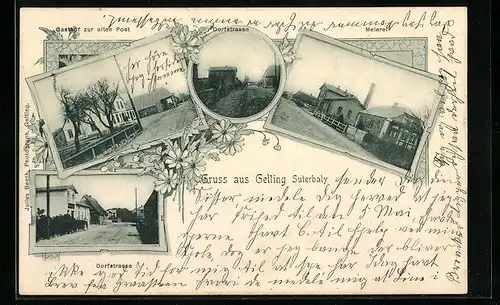 AK Gelting-Suterbaly, Gasthof zur alten Post, Dorfstrasse und Meierei
