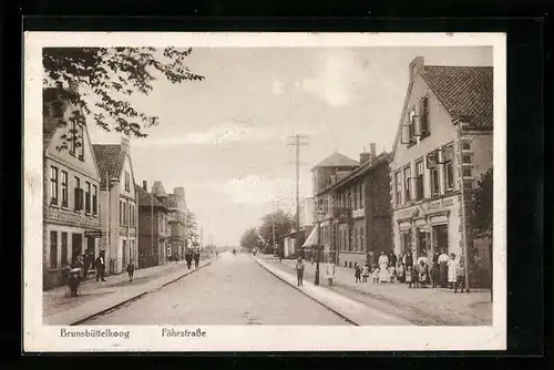 AK Brunsbüttelkoog, Fährstrasse mit Kolonialwaren von W. Haase