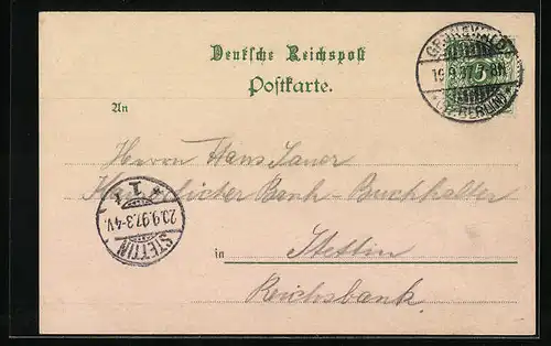 Lithographie Berlin-Halensee, Gasthaus Kaiser-Wilhelm-Garten, Bes. M. Burghardt