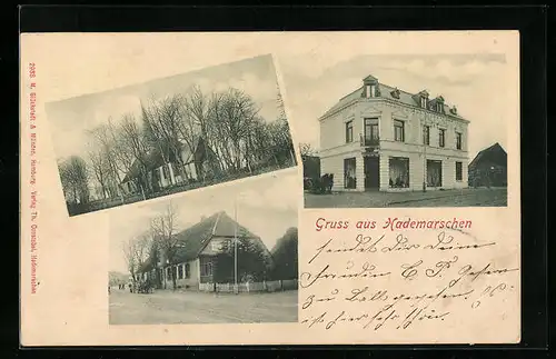 AK Hademarschen, Ansicht von einzelnen Häusern aus dem Ort