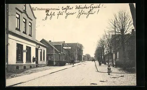 AK Hademarschen, Teilansicht aus der Ortschaft