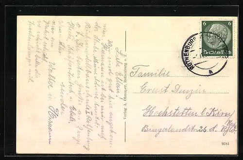 AK Rothenburg / Tauber, Blick zur Reichsflugmodellschule