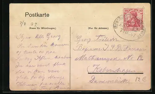 AK Steinberg, Strassenpartie mit Bahnhofs-Hotel und Fr. Emkens Geschäftshaus