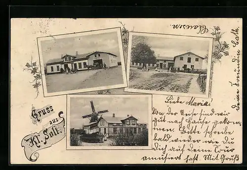 AK Kleinsolt, Gasthof, Windmühle