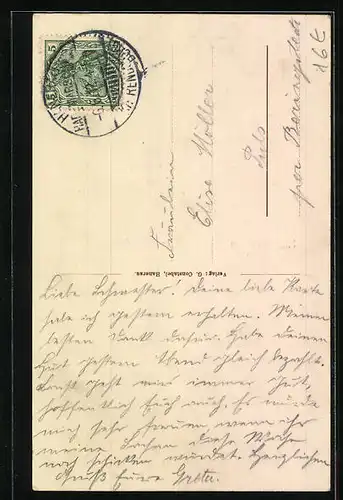 AK Hademarschen, Eingang zum Gutshaus, Strassenpartie mit Kirche