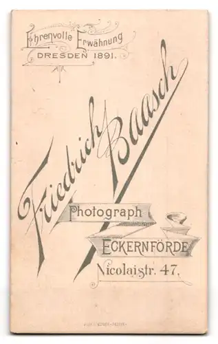 Fotografie Friedr. Baasch, Eckernförde, Nicolaistr. 47, Bürgerliches Paar im Portrait