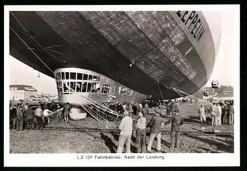 Fotografie Luftschiff LZ 127 Graf Zeppelin Fahrtbetrieb: Nach der Landung, Gondel