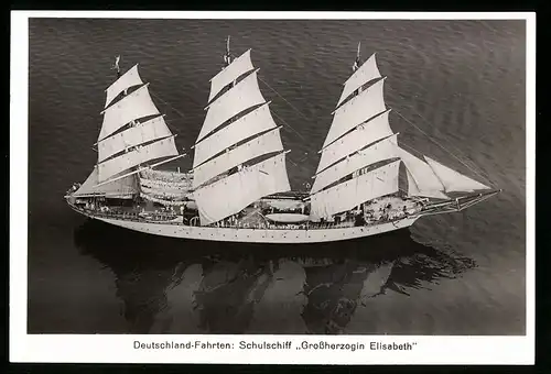 Fotografie Deutschland-Fahrten: Schulschiff Grossherzogin Elisabeth vom Zeppelin aus fotografiert